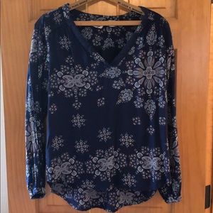 H&M Blue Paisley Blouse MD